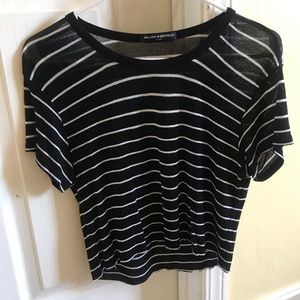 Black and white striped crop top
